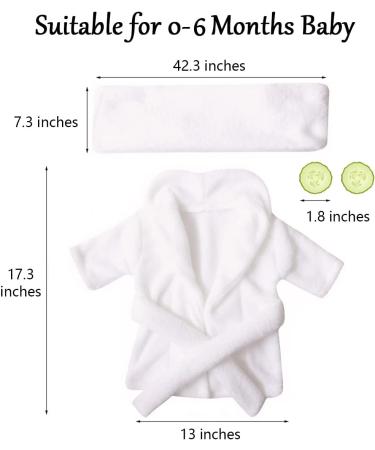 Newborn Photography Props Bathrobe Outfit | Baby Photo Prop Robe Set | Boy Girl Photoshoot Costume 0-6 Months (White) - Buy Online on GoSupps.com
