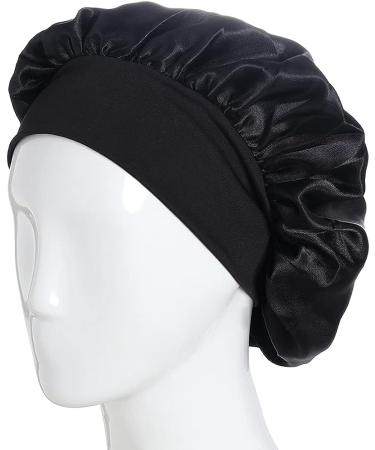 2 Pcs Wide Band Satin Bonnet Set for Women - Adjustable Sleep Caps for Hair Protection - Buy Online on GoSupps.com