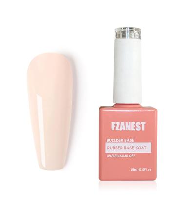 FZANEST Milky Pink Nude Gel Nail Polish Soak Off Builder Rubber Base Color Gel For Nails Natural Gel Polish (Sheer Beige) 15ml 1 Sheer Beige