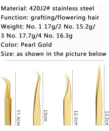Grafted Eyelash Tweezers High-Precision Flowering Tweezers Multi-Functional False Eyelashes Tweezers Tool Special Tweezers for Eyelashes 4 Styles (Golden Feather Clip) - Buy Online on GoSupps.com