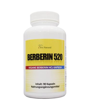 Pro Natural Berberine 520 mg I 90 Highly Dosed Capsules I 100% Vegan I Premium Quality
