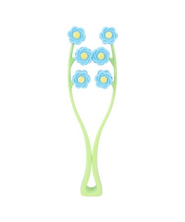 Melon Seed Face Massager Cheeks Neck Chin Tightening Flower Design Concave Convex Particles V Shaped Double Clip Portable with Comfortable Handle for Face Legs Arms (Blue)