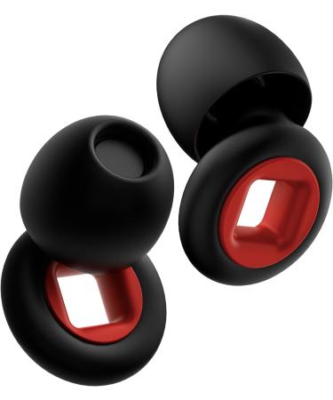 Ear Plugs for Sleeping Noise Reduction Super Soft Reusable Hearing Protection in Flexible Silicone for Sleep Concerts Noise Sensitivity - 8 Ear Tips in XS/S/M/L (Black Medium) Black Medium