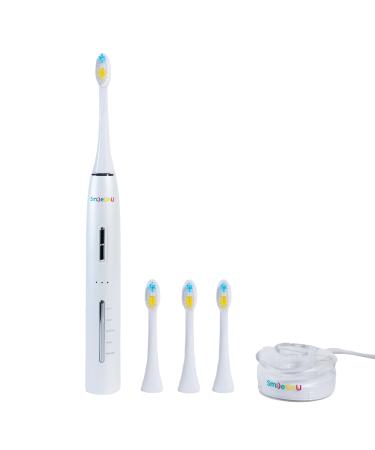 Electric Supercharged Sonic Toothbrush Electric Toothbrush 4 Brush Replacement Heads and Waterproof USB Charging Stand