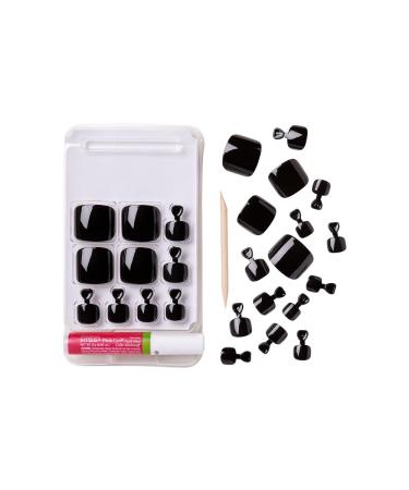 GoldFinger Press On Toenails Kit - Bold Glossy Black Easy Apply Gel Long-Lasting & Wider Fit - Perfect for International Shipping - Buy Online on GoSupps.com
