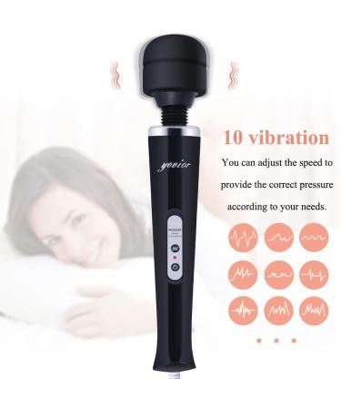 YEVIOR Handheld Wand Massager with 10 Pulse Settings - Personal Body Therapy for Sports Recovery, Muscle Aches & Pain Relief (Black) - Buy Online on GoSupps.com