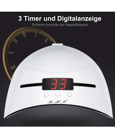 LKE 36W Nail Dryer - LED Nail Lamp with Timing Function LCD Display & Infrared Sensor - SUN X10PLUS White - International Shipping - Buy Online on GoSupps.com