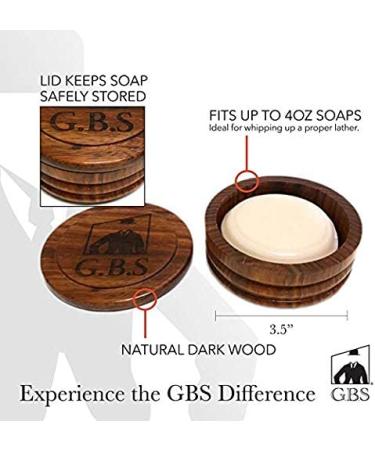 G.B.S Wood Shaving Mug/Bowl with Lid 3.5 Diameter - Shave Soap Clean with Cover | Enhance Your Wet Shave Experience - 100% Satisfaction Guaranteed - Buy Online on GoSupps.com
