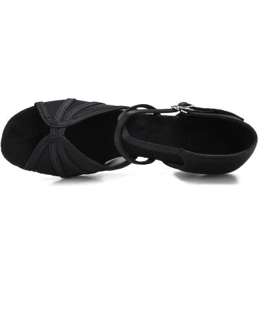 CLEECLI Women's Ballroom Dance Shoes Latin Salsa Cross Strap - Black 3 Inch Heel - Buy Online on GoSupps.com