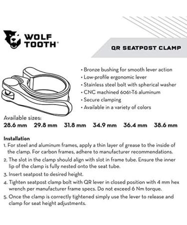 Wolf Tooth QR Seatpost Clamp 31.8mm - Black | Quick Release Design - Buy Online on GoSupps.com