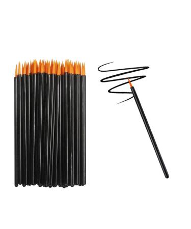 AKOAK 100 Pcs Disposable Eyeliner Brush - Black Handle Fine Applicator for Liquid Eyeliner & Lash Extensions - Buy Online on GoSupps.com