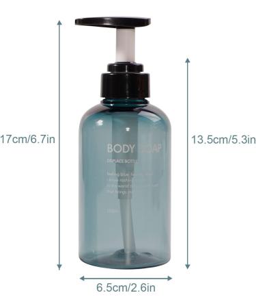 Yeeco 10oz/300ml Clear Blue Shampoo Pump Bottle 3-Pack - Refillable Dispenser for Bathroom, Kitchen, Hotel - Shampoo and Conditioner Bottles - Buy Online on GoSupps.com