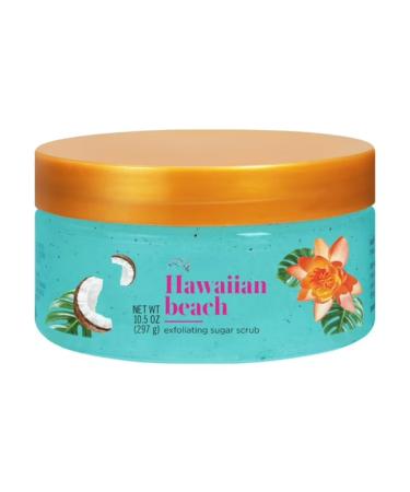 Exfoliating Sugar Scrub for Women & Men Hawaiian Beach Scent 10 oz | Moisturizing Body Exfoliator with Natural Sugar Crystals Smooth & Refreshing Skin Care