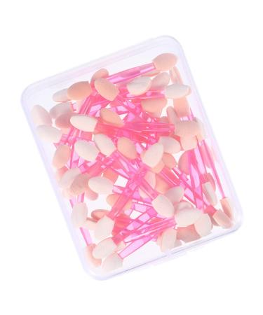 Beaupretty 50pcs Double Ended Eyeshadow Brush Makeup Wand Beauty Kit Pink Woman Disposable Accessories Plastic