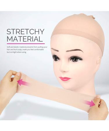 FANDAMEI 6 Pcs Natural Beige Stocking Wig Cap - Elastic Nude Caps for Wigs - Unisex Close End Stocking Cap for Women Men - Buy Online on GoSupps.com