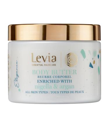 LEVIA Levia | Body Scrub & Body Butter 350 ml | Exfoliating & Intense Hydration | 4 Ranges: Romance Gourmand Elegance Sensual (Elegance Body Butter Nigella & Argan 350 ml)