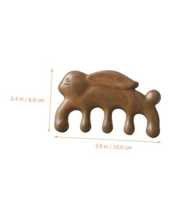 Frcolor Green Sandalwood Massage Comb - 5-Sty Wooden Scalp Massager for Women | Portable Meridian Cams - Buy Online on GoSupps.com