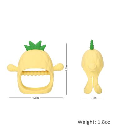 Socub Silicone Baby Teething Toy | BPA-Free Mitten Teether for Infants 12 Months+ | Soothes Sore Gums, Promotes Sucking Needs | Yellow - Buy Online on GoSupps.com