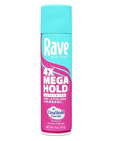 Ra ve 4X Mega Hold Hair Spray All-Weather Protection with Vitamin-Rich Formula 11 oz Clear. (Pack of 3) - Buy Online on GoSupps.com