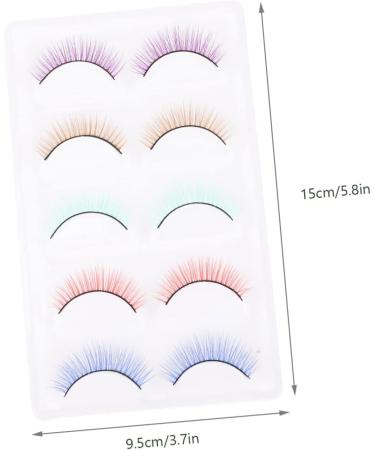 Housoutil 5 Pairs Colored False Eyelashes Lash Cosmetics Fake Lashes Natural False Lashes Full Strips Eyelash Synthetic Fiber Eyelash Party Diy Fake Lashes 3d Eyelashes Artificial Lashes 5d - Buy Online on GoSupps.com