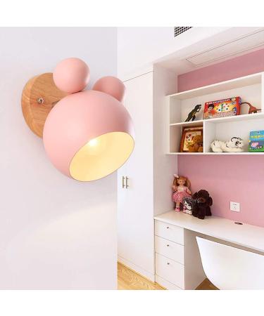 Chao Zan Simple Adjustable Wall Lamp - Kids' Bedroom & Bedside Lighting - Pink Iron & Wood Design E27 Ceiling & Corridor Decor - Buy Online on GoSupps.com