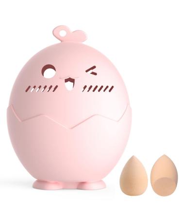Beauty Sponge Holder | Travel Case Vented Make Up Sponge Travel Case Chick Shape Sponge Makeup Egg Storage Box Wynott Pink
