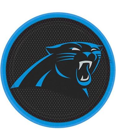Amscan Party Supplies DesignWare Carolina Panthers NFL Round Plates, Black and Blue, 9", 8 ct