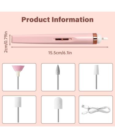 Electric Nail Files 5 in 1 Electric Nail Drill with LED Light Portable Mini Manicure Pedicure Tool for Shaping and Grinding Cordless Electric Nail File for Acrylic and Gel Nails - Buy Online on GoSupps.com