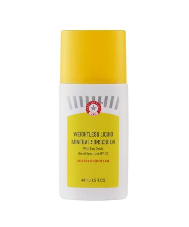 First Aid Beauty Weightless Liquid Mineral Sunscreen with Zinc Oxide SPF 30 Luxuriously Light for Everyday Use 1.5 oz