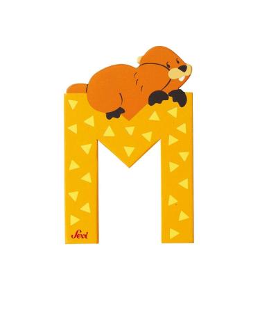 Sevi 83013 Animal wooden letters M Maltese dog approx. 10 cm door letters for children's rooms ABC learning toy made of wood educational toy for children from 3 years letter animals blue