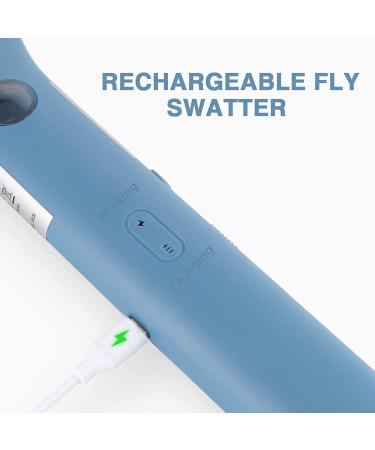 Mafiti Electric Fly Swatter - Rechargeable Bug Zapper Racket in Blue | Indoor Outdoor Fly Killer & Mosquito Zapper for Camping - Buy Online on GoSupps.com