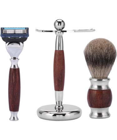 BGGIWY Men's Razor Brush Set - Fashionable Wood Handle Hair Removal Cleaning Tool 15x9cm Silver - Buy Online on GoSupps.com