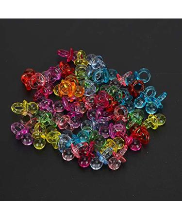 100PC Mini Pacifier Set - Colorful Acrylic Baby Pacifiers for Baptism Birthday & Baby Shower Decoration - Mixed Transparent Colors - Buy Online on GoSupps.com