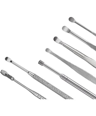 SSWERWEQ Ear wax removal tool 7 pcs/set Ear Cleaner Wax Pickers Earpick Wax Remover Curette Ear Pick Cleaner Spoon Care Ear - Buy Online on GoSupps.com