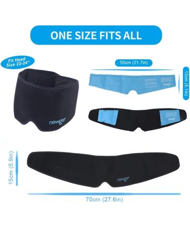 NEWGO Migraine Relief Ice Wrap - Reusable Hot Cold Therapy Headache Hat for Chronic Migraine & Tension Headache - Stress Relief & Puffy Eyes - Black (1 Count) - Buy Online on GoSupps.com