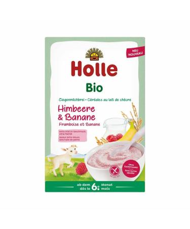 HOLLE BABYFOOD: Goat's milk porridge - Raspberry & Banana 200g (Raspberry & Banana 200g) Raspberry & Banana 200 g (1 pack)