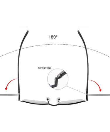 Yimi Multifocus Transition Reading Glasses - Spring Hinge Blue Light Blocking Photochrome Black 1.0x - Ideal for Computer Use - Buy Online on GoSupps.com
