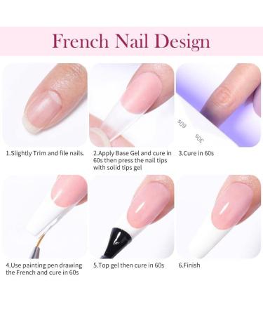 Buy U-shinein 2x10ml Solid Nail Glue Gel - Clear & Pink Gel for Acrylic Nails | Press On & Nail Art Manicure | Long Lasting Cure - Buy Online on GoSupps.com
