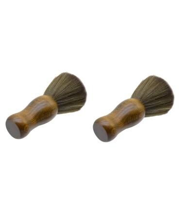 Beaupretty 2st face salon brush hair cleaning in the salon vintage shaving brush salon Salon razor brush brush brush for the face razor brush made of wooden hair cutting-off wooden dust cloth the face 15.5x3.2cm x2Pcs braunx2st