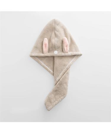 Quick Drying Microfiber Hair Towel Set for Girls - Cute Rabbit Ears Turban Absorbent Bath Hat 2 Pieces - Buy Online on GoSupps.com