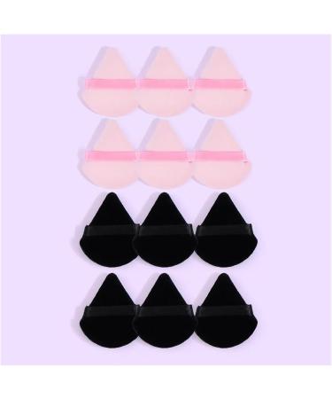 10/12 Pcs Triangle Powder Puff Wet Dry Use For Loose Powder Liquid Cosmetic Soft Plush Powder Puff Makeup Foundation (Color : 12 pcs Black Pink) - Buy Online on GoSupps.com