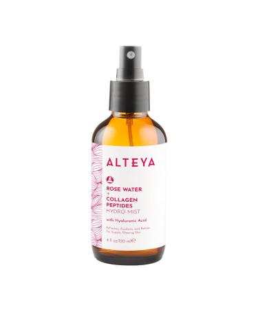 Alteya Organics Rose Water Face Toner with Collagen Peptides and Hyaluronic Acid - 4 Fl Oz/ 120mL