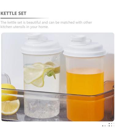 Cabilock Clear Water Bottles 2pcs Cold Brew Cup Water Jug Fridge Kettle Plastic Water Bottles Plastic Bottles Server with Cover - Buy Online on GoSupps.com