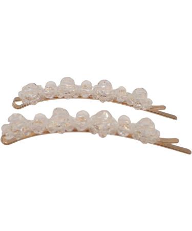 Topkids Accessories Beautiful Sparkly Beaded Hair Grips for Prom Bride or Flower Girl Womens Hair Clip Bobby Pins Kirby Grip Accessory Hair Accessory Beaded Flower Grip Clear - Buy Online on GoSupps.com