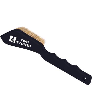 Boar Hair Rock Climbing Brush with Ergonomic Handle | Durable Cleaning Tool for Chalk & Holds Indoor/Outdoor - Black & White - Buy Online on GoSupps.com