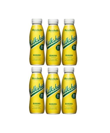 6 x 330ml Barebells Banana Milkshake High In Protein Lactose Free No Added Sugar