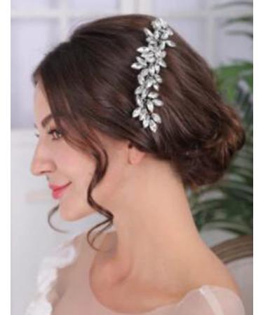 Chargances Bride Silver Crystal Hair Comb Wedding Rhinestone Comb Fashion Handmade Hair Accessory Dainty Head Piece for Women Bridesmaid Girls (Silver)