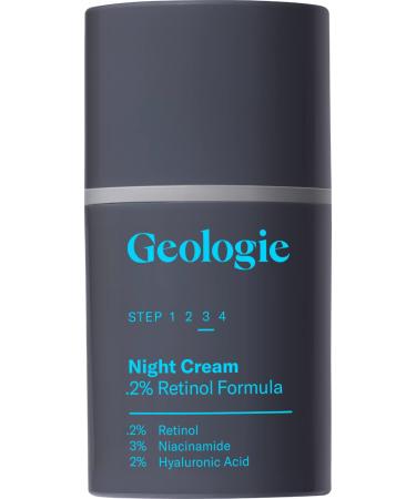 Geologie .2% Retinol Night Cream | Daily Retinol Cream Helps Fight Aging  Acne  Oily Skin - Firming Wrinkles and Preventing Breakouts with 0.2% Retinol  Niacinamide  Hyaluronic Acid | 50 ML |90 Day Supply Extra Strength