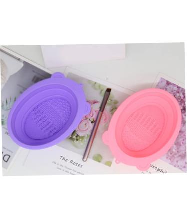 Buy Foldable Silicone Makeup Brush Cleaning Mat & Bowl - Pink Brush Cleaner Pad for Sponges | International Shipping Available - Buy Online on GoSupps.com