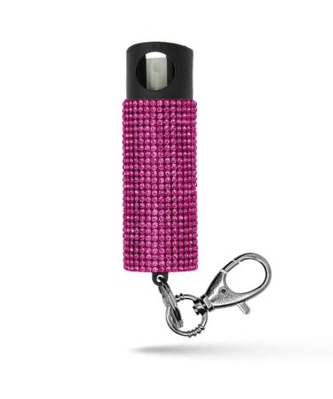 Guard Dog Bling-it-On Pepper Spray  Fashionable Key Holder - 16ft (5m) Spray Range - Glitter Pepper Spray Pink